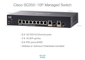Cisco SG350-10P Managed Switch | 10 Gigabit Ethernet (GbE